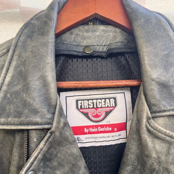 FirstGear Hein Gericke Motorcycle Biker Leather Jacket Mens Med - Picture 6 of 16